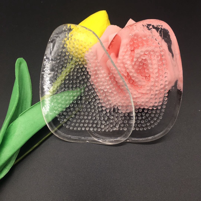 Forefoot pad silicone half-size insole half-palm pad transparent enlarged non-slip full-point massage half-foot pad thickened 2mm