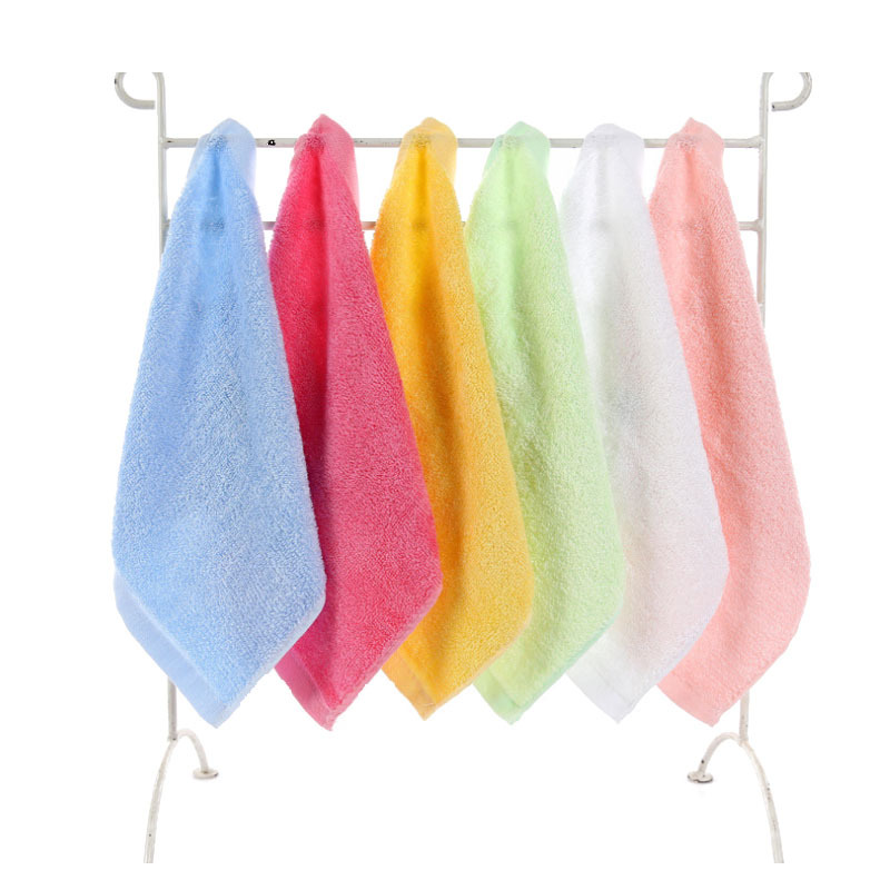 Bamboo fiber small square towel 25*25 baby saliva towel kindergarten children's towel bamboo fiber square towel factory wholesale