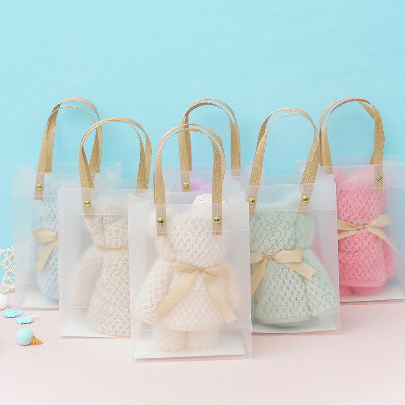 Полосатое полотенце с медведем из кораллового велюра с ананасами, сувенир, маленький подарок, впитывающее полотенце, кукла