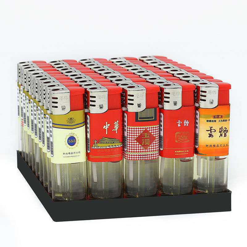 909 Disposable Lighter Wholesale Transparent Plastic Open Flame Standard Household 50 Pieces Thickeneded Durable Wrapping Paper