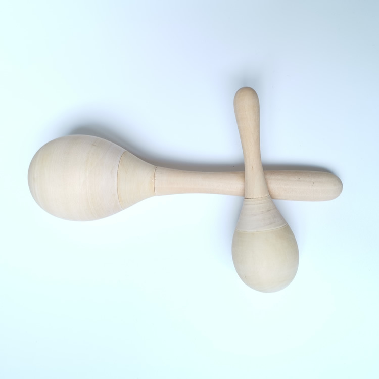 Small sand hammer log early childhood education wooden sand ball grasp audio-visual training baby toy source manufacturer Orff