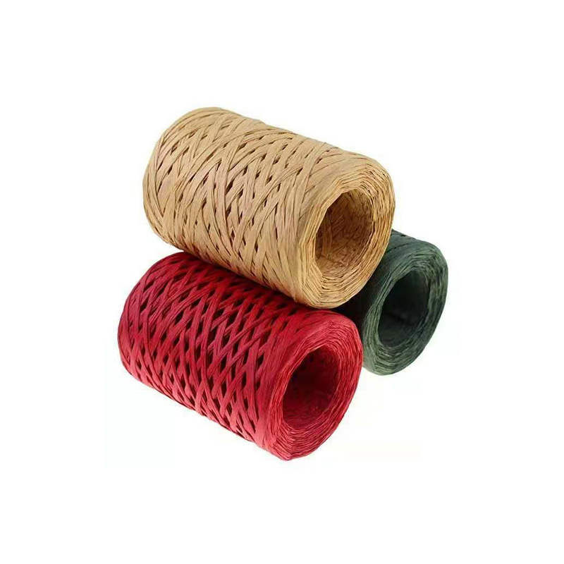 Small Wholesale Eco-friendly High-quality Paper Rope DIY Colorful Rope Paper with Bouquet Gift Bundling 100m Raffia