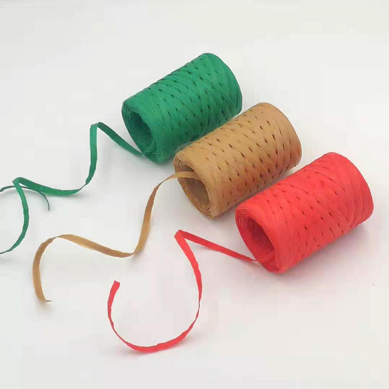 Small Wholesale Eco-friendly High-quality Paper Rope DIY Colorful Rope Paper with Bouquet Gift Bundling 100m Raffia