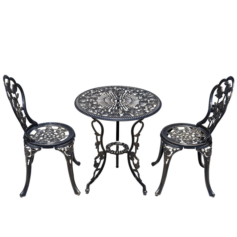 Outdoor Leisure Tables and Chairs Courtyard Community Villa Iron Cast Aluminum Three-Piece Set Balcony Outdoor Terrace Rest Furniture