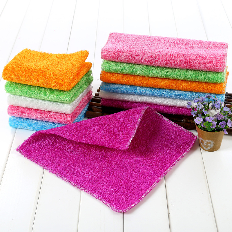 Полотенце для мытья посуды из бамбукового волокна, впитывающее, не масляное, кухонная чистящая ткань, скребок, бытовые принадлежности