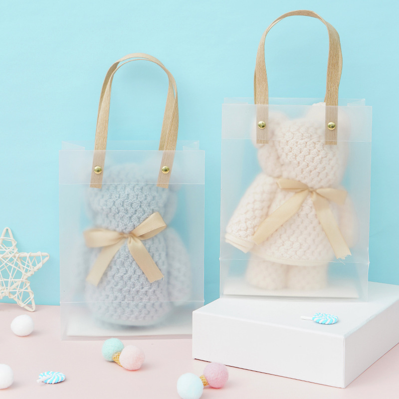 Pineapple Plaid Coral Velvet Bear Towel Souvenir Small Gift Gift Towel Bear Handy Gift Absorbent Towel Doll