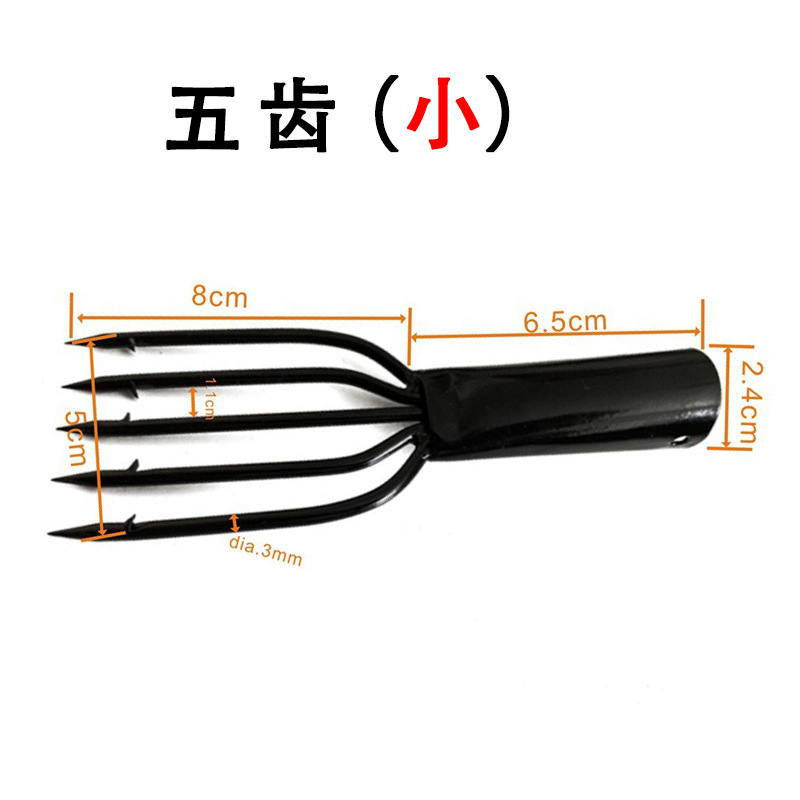 Spring steel harpoon head 3 4 5-tooth black five-tooth harpoon barbed fish pracker ice fishing gun anti-running fish