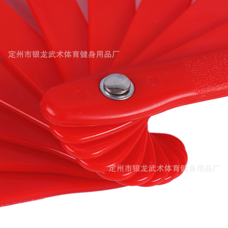 33.3cm 33.3cm Bamboo Bone Plastic Durable and Drop-Resistant Plain Kung Fu Tai Chi Kung Fu Fan Solid Anti-Slip Storage