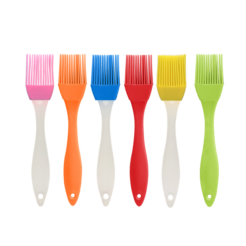 Zibo Silicone Oil Brush Food Grade Barbecue Brush Plastic Handle Household Oil Brush Thickened High Temperature Resistant Barbecue Brush Wholesale