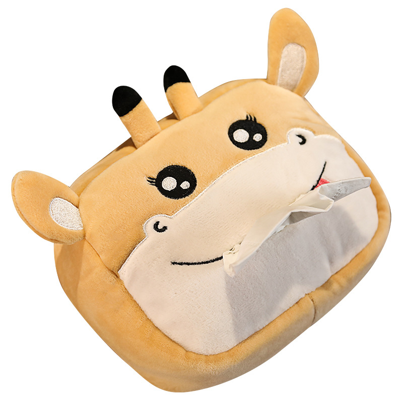 New Cartoon Car Tissue Box Internet Celebrity Bubble Pig Armrest Box Tissue Box Car Seat Back Multi-function Paper Box