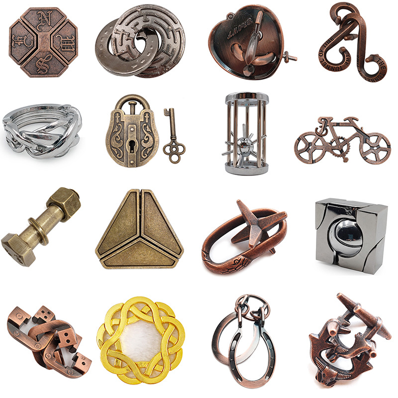 Замок Лу Бань Горящий Мозг Магическая Головоломка Золотая Взрослая Головоломка Высокий IQ Детские Девять Серий Образовательные Игрушки Магический Замок Игла