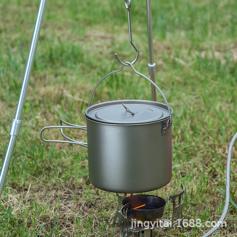 COMTAI Kang Титан, уличная кастрюля, чистый титан, комбинированная подвесная кастрюля, большая емкость, складная, портативная, для пикника