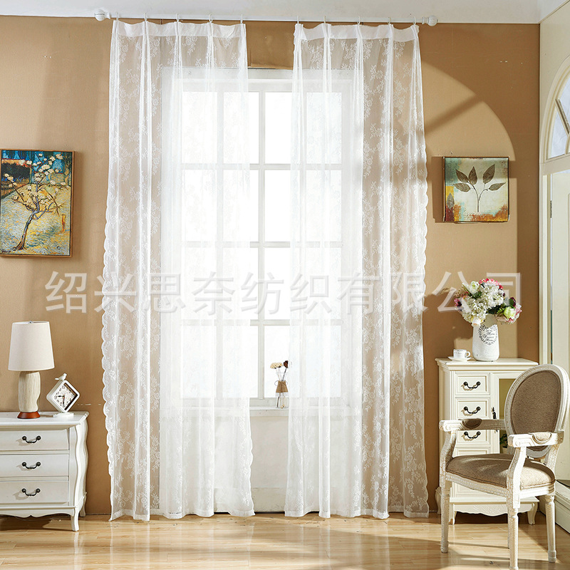 Производитель полных полиэстеровых кружевных оконных штор, ткань для оконных штор, светопропускающие шторы с водяной волной
