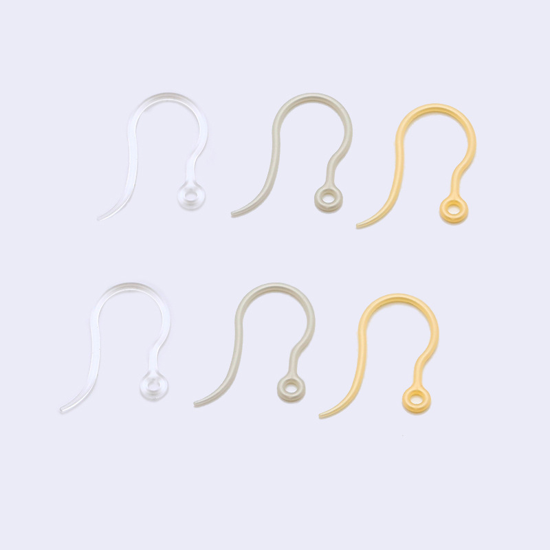 Factory Direct Supply Handmade Jewelry Accessories Materials DIY Environmentally Friendly Simple Transparent Plastic Ear Hooks Resin Ear Hooks Pc Material