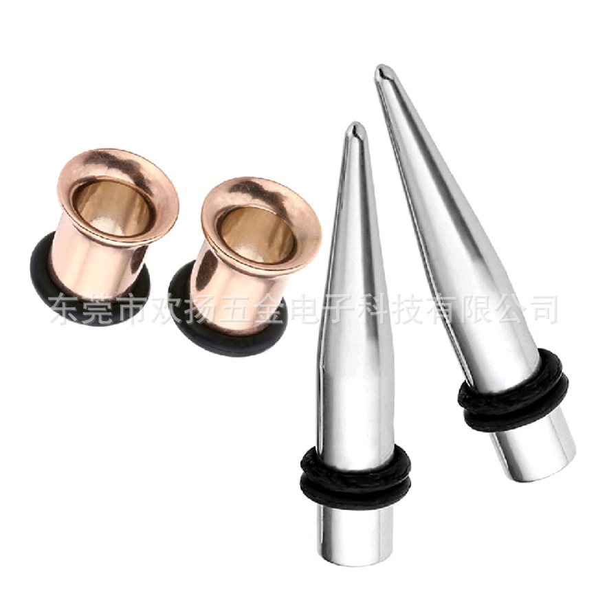 Body Piercing Jewelry Stainless Steel Ear Expansion 9Mm7Mm Pointed Cone Horn Auricle Set Export Cross-Mirror Hole Expander