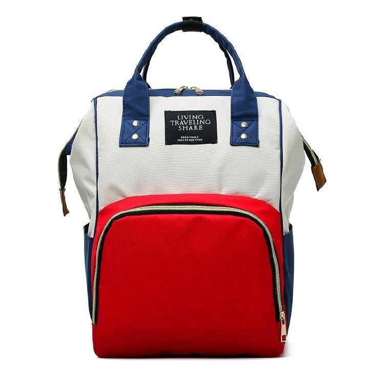 Mommy Bag 2025 New Korean Style Fashion Canvas Color Matching Backpack Women's Bag Mommy Bottle Bag