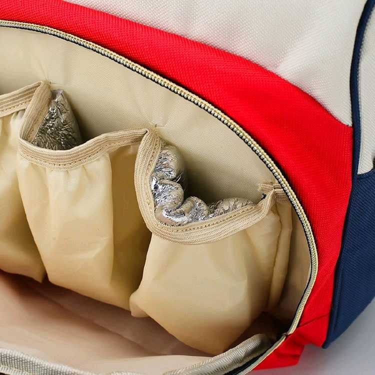 Mommy Bag 2025 New Korean Style Fashion Canvas Color Matching Backpack Women's Bag Mommy Bottle Bag