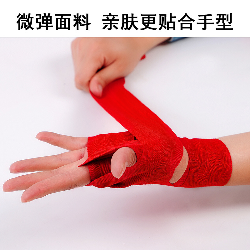 Boxing Bandage Sports Sanda Wrapping Hand Band Elastic Muay Thai Knuckles Bandage for Men and Women Fighting Training Hand Guard Cloth Bandage