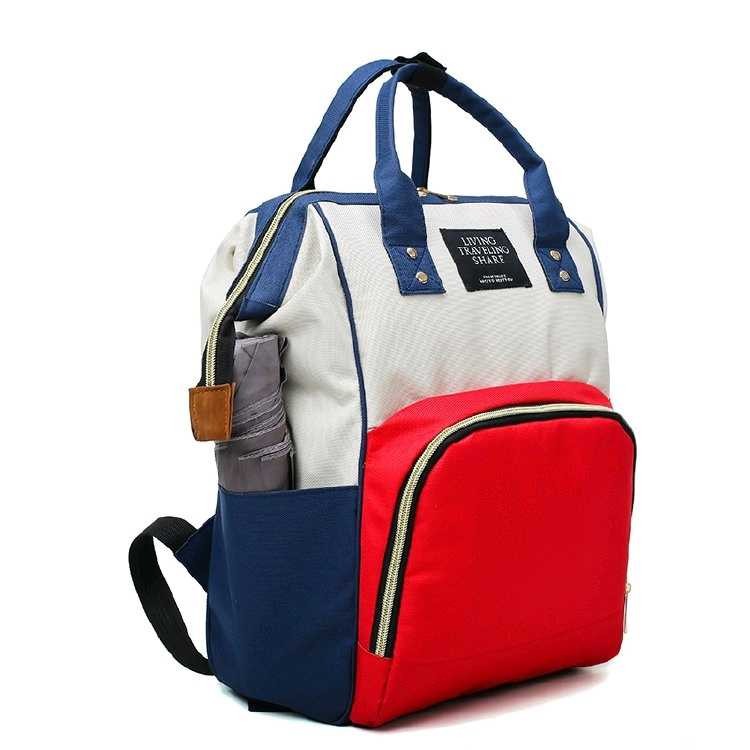 Mommy Bag 2025 New Korean Style Fashion Canvas Color Matching Backpack Women's Bag Mommy Bottle Bag