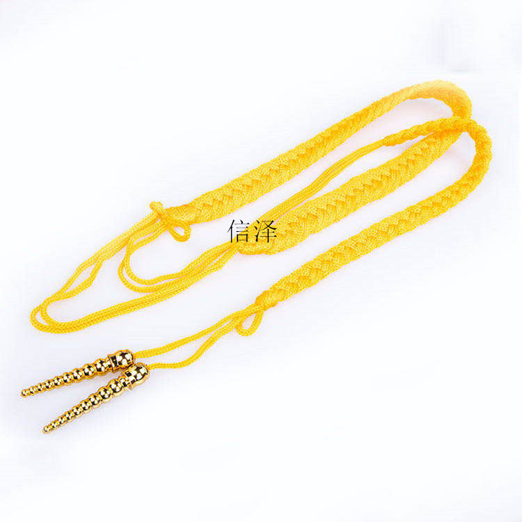 [Factory Wholesale] Gold Plated Pendant Security Property Hand-woven Ribbon Spirit Belt Yellow Etiquette Belt