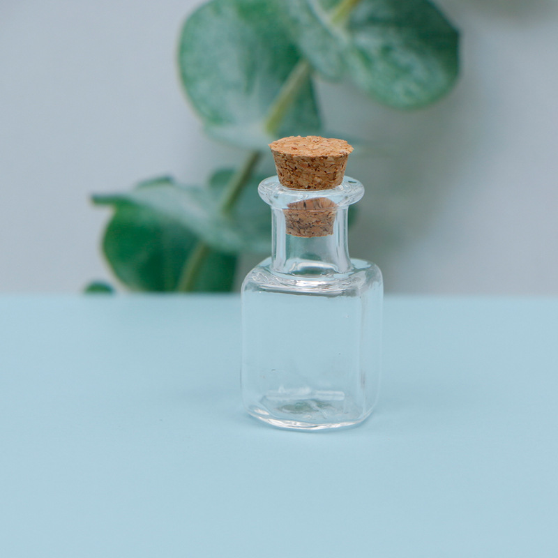 Glass Drift Bottle Wishing Bottle Creative Literary Compact Mini Glass Bottle DIY Shape Cork Glass Bottle