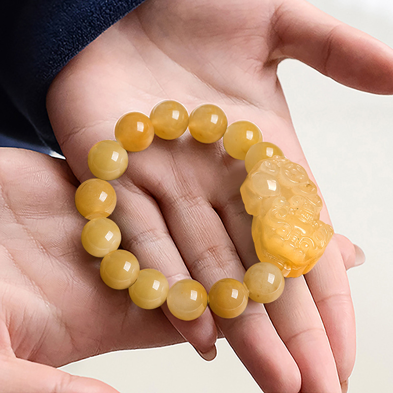 Natural Xinjiang Gold Silk Jade Money Pixiu Bracelet Guard Master Gobi Jade Topaz Picchu Jade Bracelet Jade Wholesale