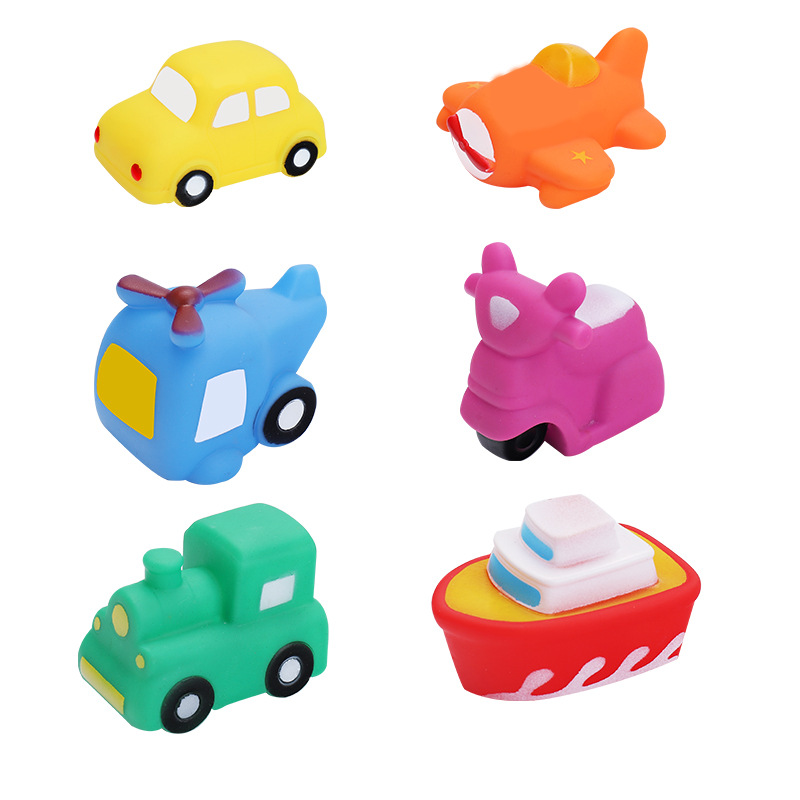 Jixin vinyl cartoon traffic toys baby water bath toys parent-child exchange creative gifts wholesale gifts