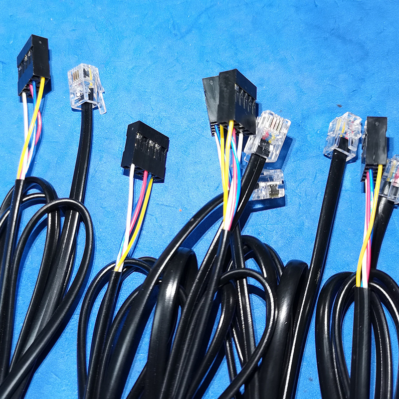 Factory direct DuPont head 2.54 head 4P4C Crystal Head 1.1 meters telephone line four-core telephone cable