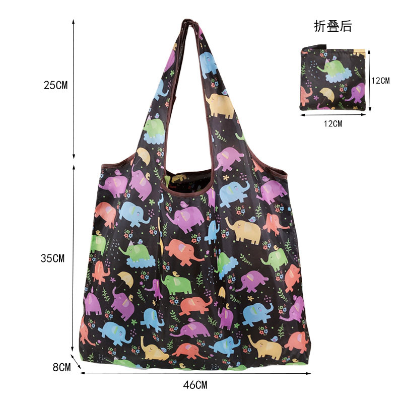 Hot spot large foldable flower cloth square bag supermarket portable shopping bag foldable gift bag wholesale