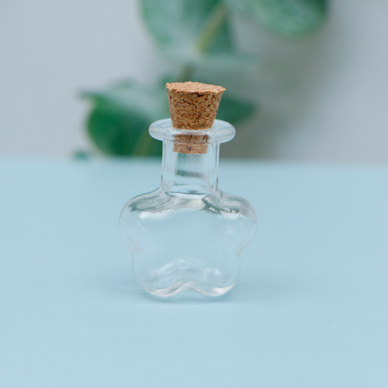 Glass Drift Bottle Wishing Bottle Creative Literary Compact Mini Glass Bottle DIY Shape Cork Glass Bottle