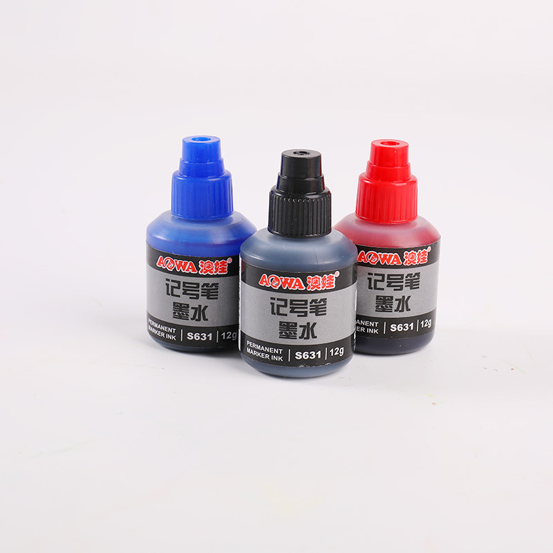 Big head oily marker ink marker ink oily black replenisher 12ml Gou line Pen filling water