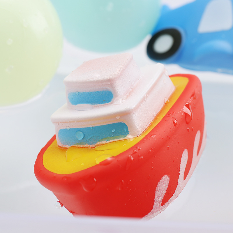 Jixin vinyl cartoon traffic toys baby water bath toys parent-child exchange creative gifts wholesale gifts
