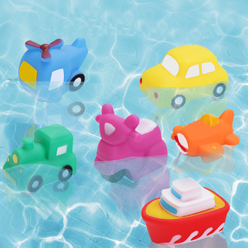 Jixin vinyl cartoon traffic toys baby water bath toys parent-child exchange creative gifts wholesale gifts