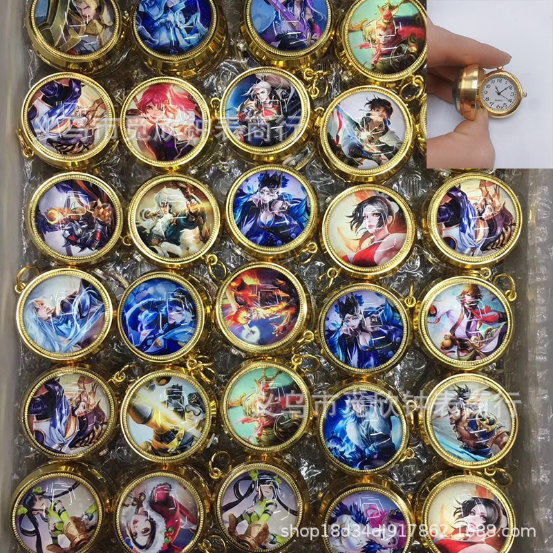 Cartoon Rotating Pocket Watch Children's Student Gyro Rotating Quartz Hanging Watch Retro Flip Necklace Animation Peripheral Pendant