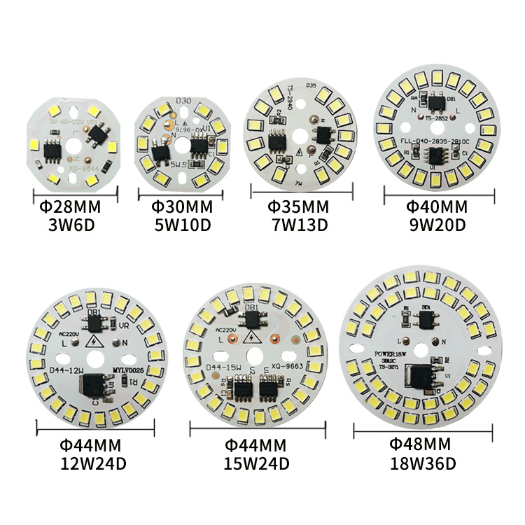 LED linear light source board drive-free round high voltage 220V constant current lamp board bulb module SKD