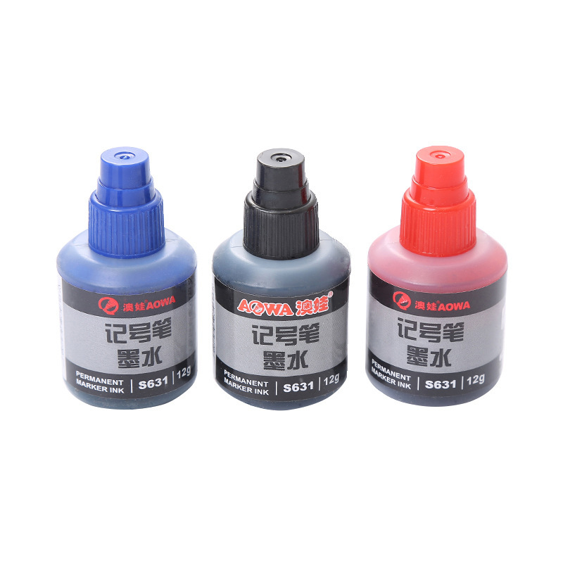 Big head oily marker ink marker ink oily black replenisher 12ml Gou line Pen filling water