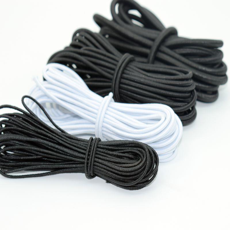 Manufacturers supply 1.0MM-15MM black latex elastic rope trampoline rubber rope round elastic leather rope beaded rope
