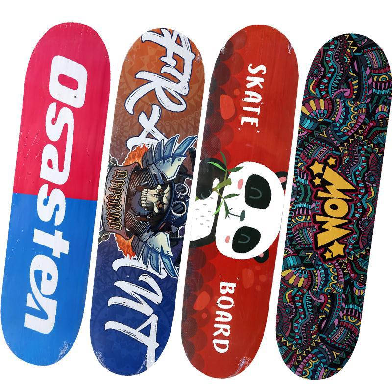 80cm Maple double warped four-wheel skateboard children and adolescents double-sided stickers double rocker manufacturers a wholesale