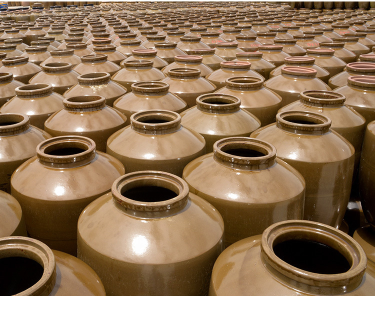 Sichuan Earthenware Wine Jar Glaze Wine Jar 25kg with Flat Lid Small Wine Jar Coarse Pottery Wine Jar