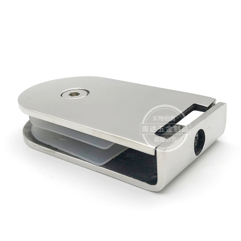 304 stainless steel 0 degree fixing clip semicircle bilateral bathroom clip glass partition code shower room glass connector