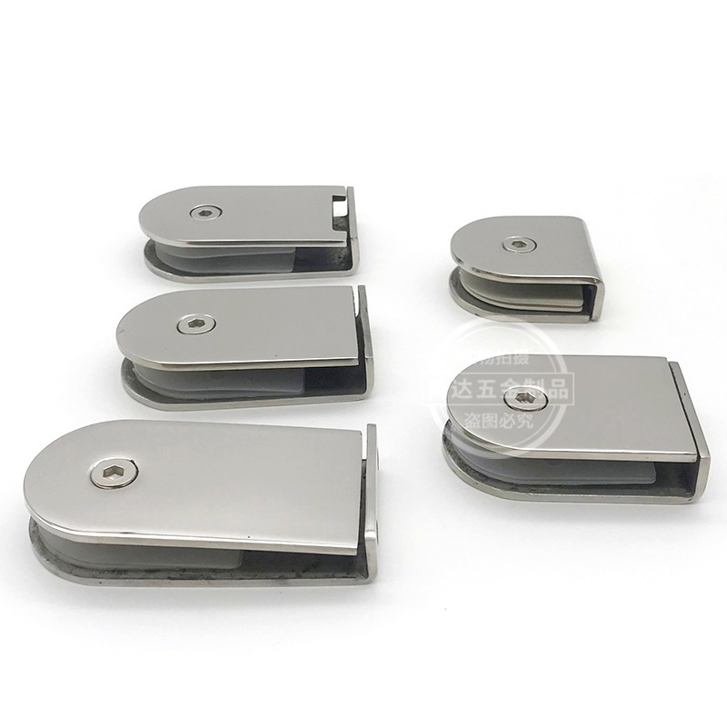 304 stainless steel 0 degree fixing clip semicircle bilateral bathroom clip glass partition code shower room glass connector