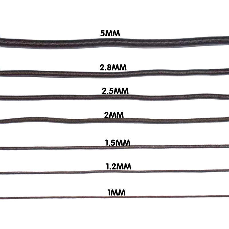 Manufacturers supply 1.0MM-15MM black latex elastic rope trampoline rubber rope round elastic leather rope beaded rope