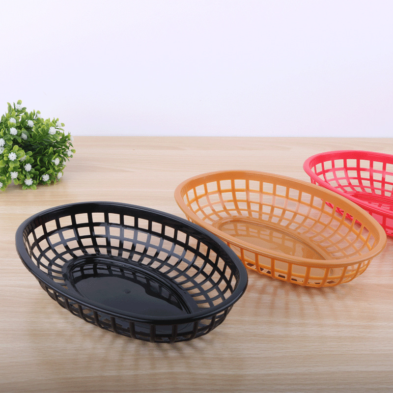 Outdoor recommended cross-border European and American plastic French fries basket hamburger basket fast food boat-shaped fruit plate bread fried chicken plate