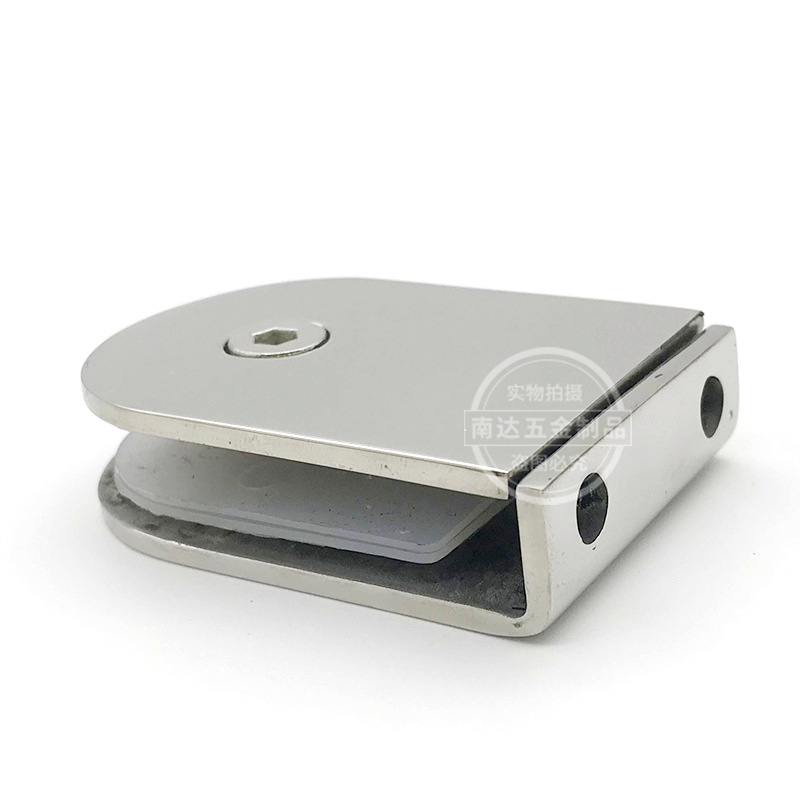 304 stainless steel 0 degree fixing clip semicircle bilateral bathroom clip glass partition code shower room glass connector