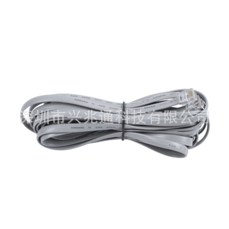 Factory Direct Sales 6P6C Flat Line Six-Core Telephone Line 6-Core with Double Crystal Head Rj12 Telephone Line for Industrial Control