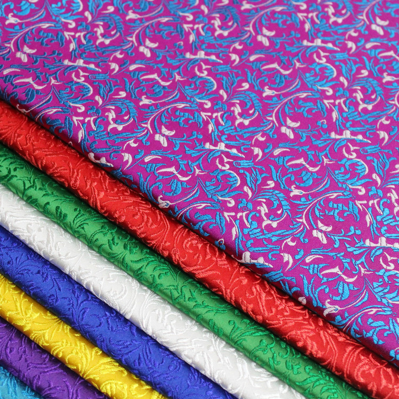 Chinese Style Cheongsam Doll Clothes Hanfu Mongolian Robe Fabric Decoration Handmade Jacquard Brocade Satin Malt Flower Fabric