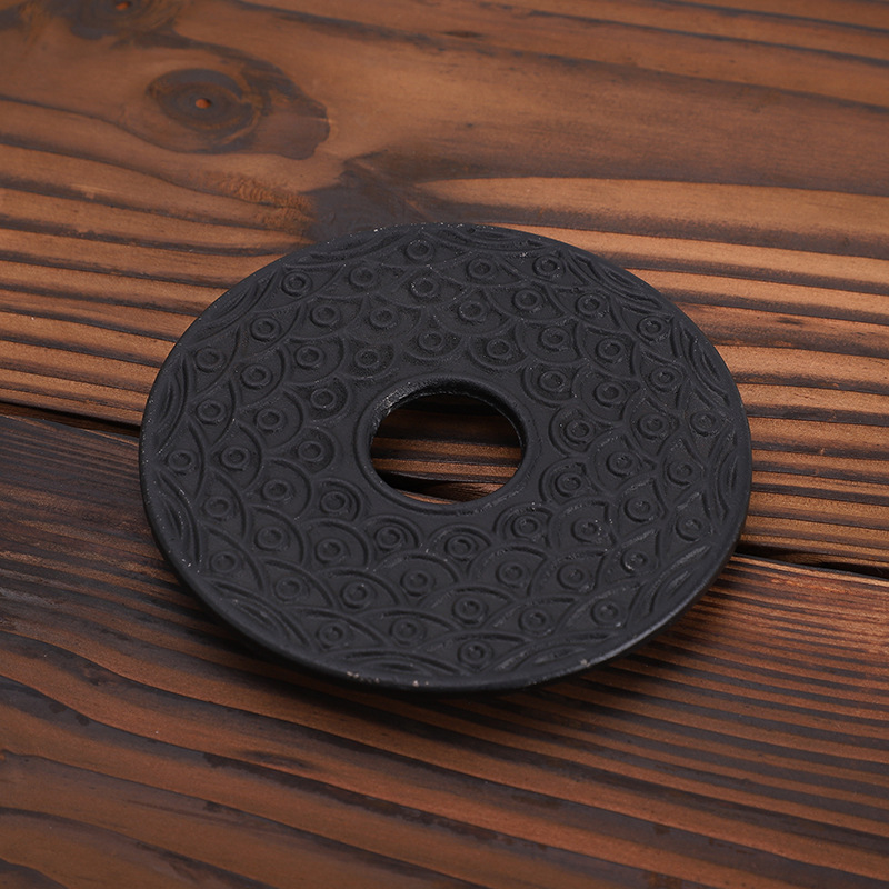 Чайник из чугунного литья с изолированным столовым ковриком, подставка для чайника, ручное изготовление