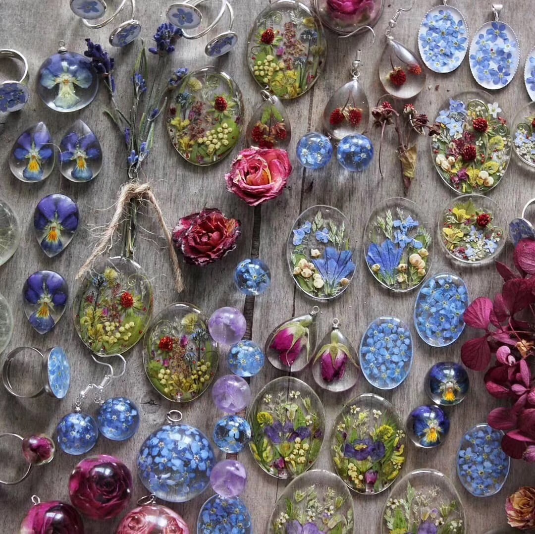 Mini Forget-Me-Not True Dried Flower Embroider Bag Plant Specimen ins Popular Nail Art Drop Glue Jewelry Flower DIY Material