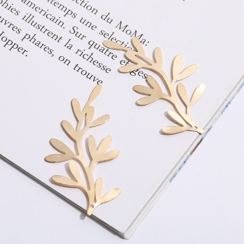 Festive Corsage Fan diy Jewelry Accessories 47*26mm Branches Antique Bridal Headwear Accessories Seaweed Leaves