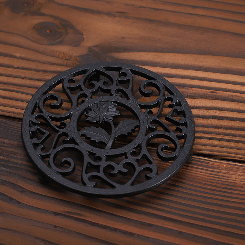 Household Cast Iron Water Kettle with Cast Iron Casting Insulated Table Mat Around the Stove Teapot Mat Open Flame Boiling Water Kettle Mat Tea Set Handmade